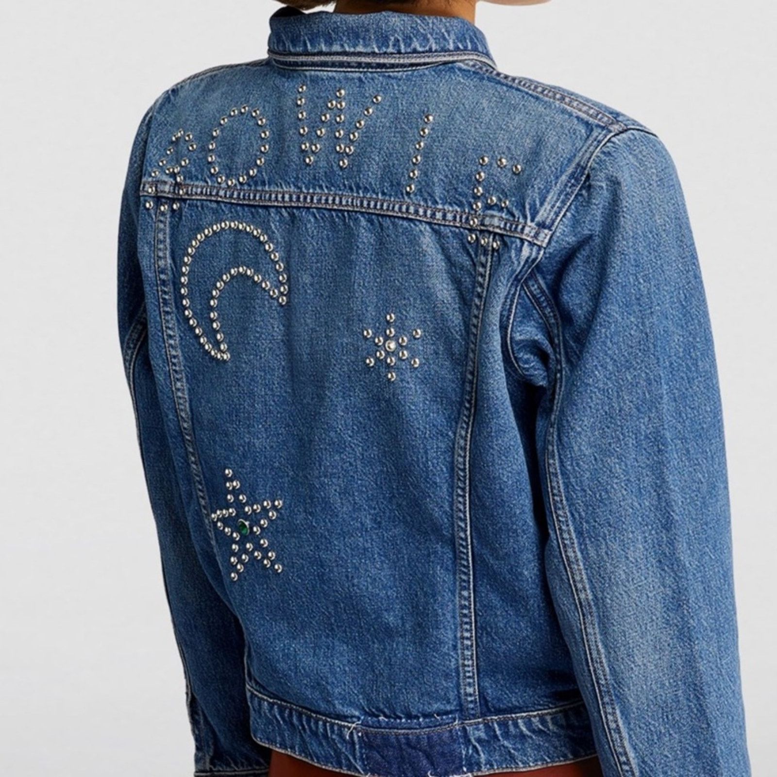 MOTHER Bowie x MOTHER The Bruiser Embellished Denim Jacket Size M Size M / US 6-8 / IT 42-44 - 3 Thumbnail