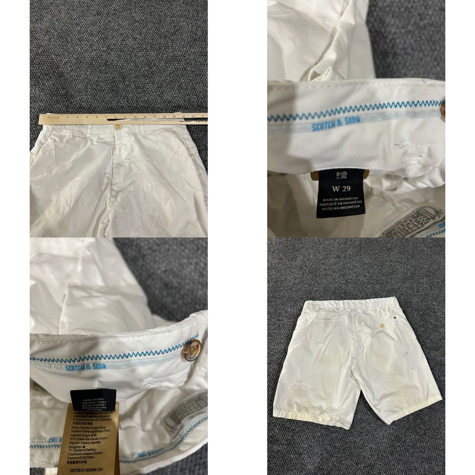 Scotch & Soda Scotch & Soda shorts mens 29 white casual chino summer Size US 29 - 8 Thumbnail