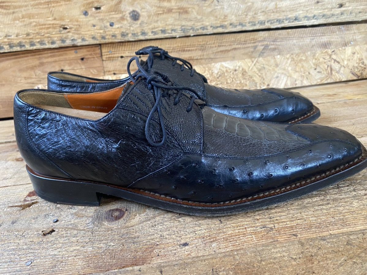 Designer × Mauri × Mezlan Mezlan lace up leather exotic ostrich skin Oxford shoeuk10.5 Size US 11 / EU 44 - 10 Thumbnail