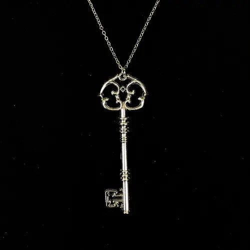 Jewelry Gothic Key Pendant Necklace and Punk Necklace Gothic Chain Size ONE SIZE - 3 Thumbnail