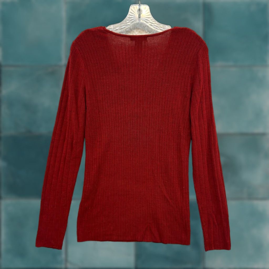 Vintage VINTAGE Y2K New York & Company Knit Shirt Red S Grunge Long Sleeve Boho Fairy Bella Swan Women's S Size S / US 4 / IT 40 - 1 Thumbnail