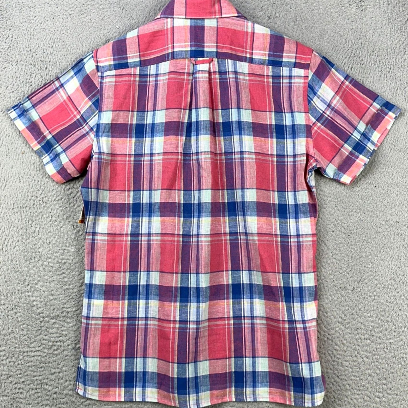 Izod IZOD Mens Linen Blend Shirt Small Pink Plaid Short Sleeve Button Up Pocket NEW Shirt Mens Small Pink Plaid Short Sleeve Button-Up Pocket IZOD Size US S / EU 44-46 / 1 - 3 Thumbnail