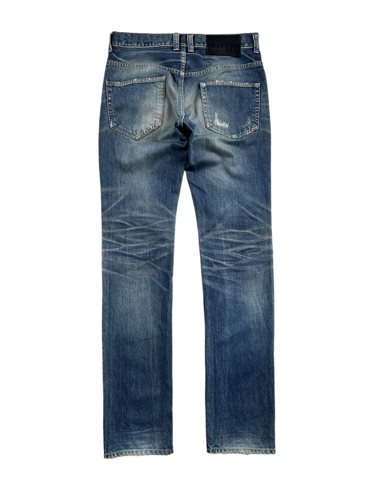5351 POUR LES HOMMES × Japanese Brand Black Line by 5351 Pour Les Hommes Distressed Slim Denim Size US 32 / EU 48 - 2 Thumbnail