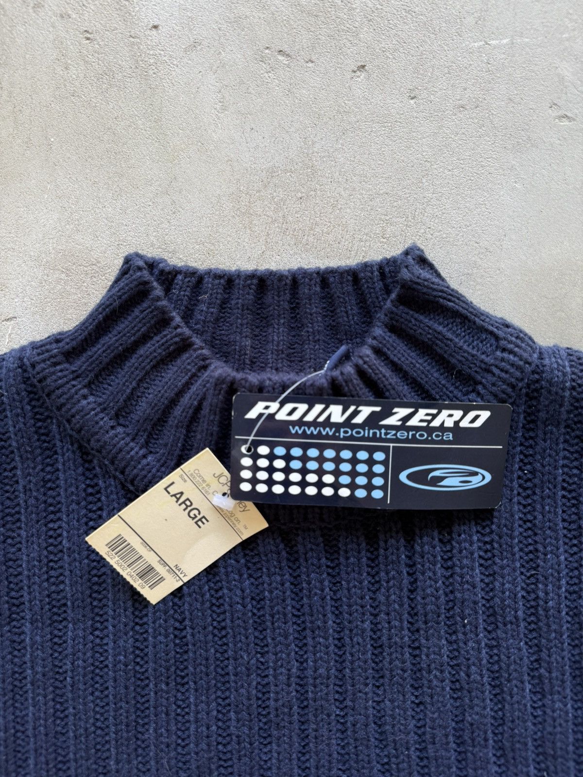 Point Zero Vintage 90s Point Zero Ribbed Turtleneck Sweater Deadstock Size US L / EU 52-54 / 3 - 3 Thumbnail