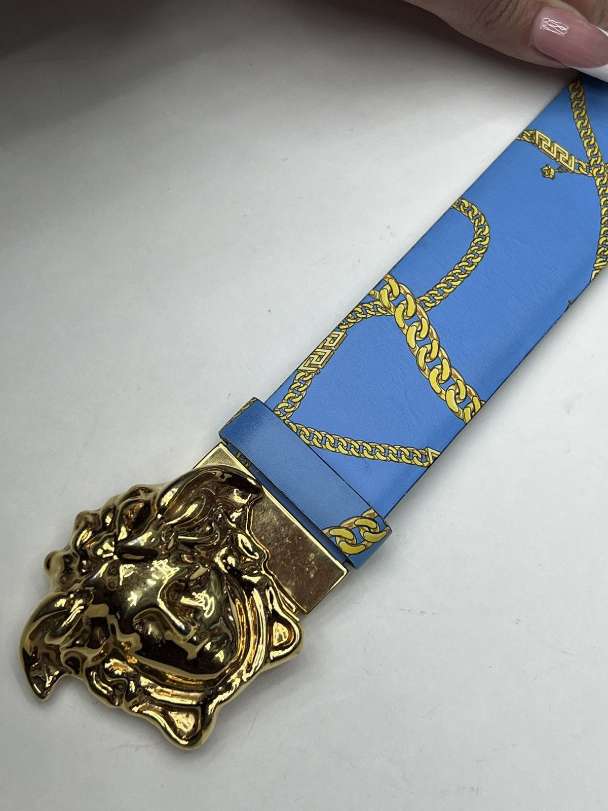Versace Versace Blue Motif Belt Size 42 - 4 Thumbnail