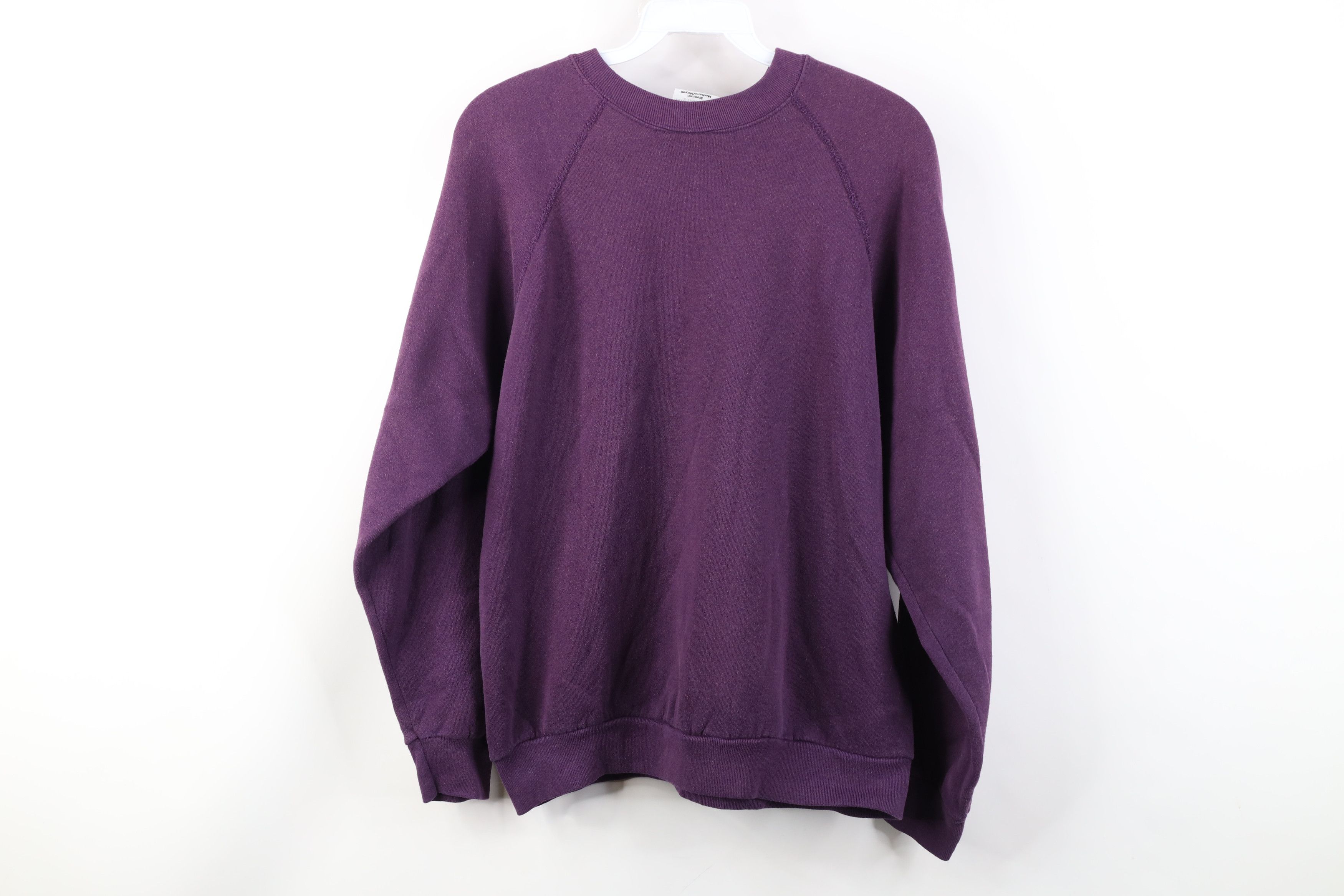 Vintage Vintage 90s Streetwear Blank Crewneck Sweatshirt Purple USA Size M / US 6-8 / IT 42-44 - 9 Thumbnail