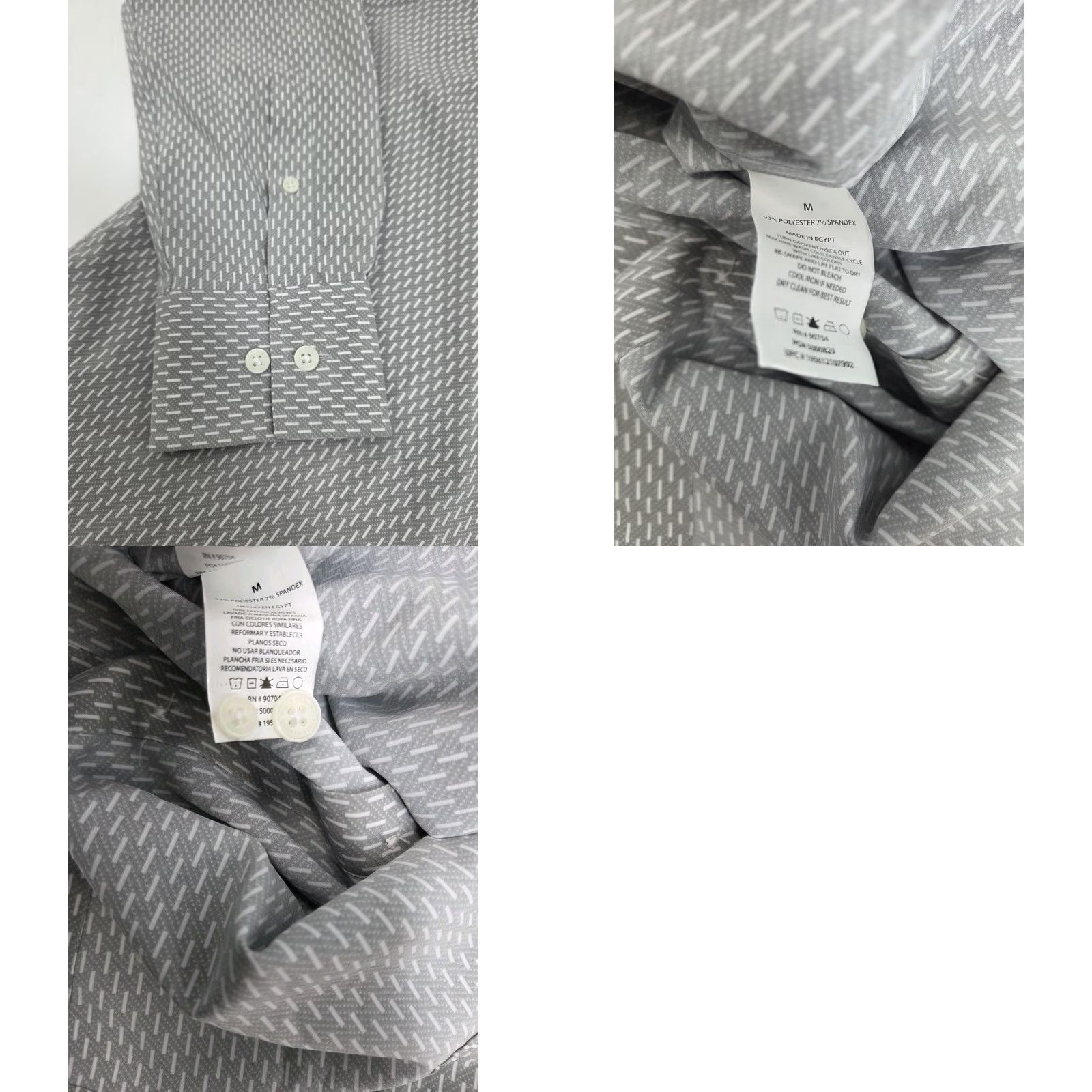 Vince Camuto Vince Camuto Mens Button-Up Shirt Gray/White Striped Size M Regular Fit Long Sleeve Mens US Size US M / EU 48-50 / 2 - 8 Thumbnail