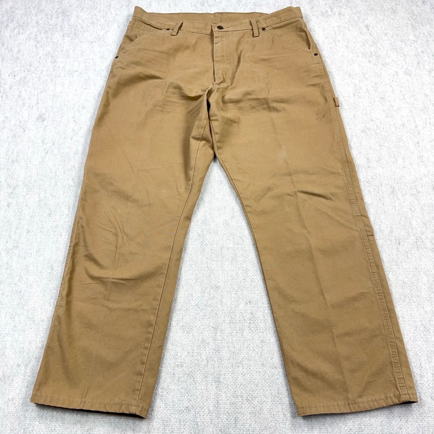 Wrangler VINTAGE Wrangler Carpenter Pants Men 36x30 Brown Duck Canvas Baggy Distressed VTG Y2K Size US 36 / EU 52 - 3 Thumbnail
