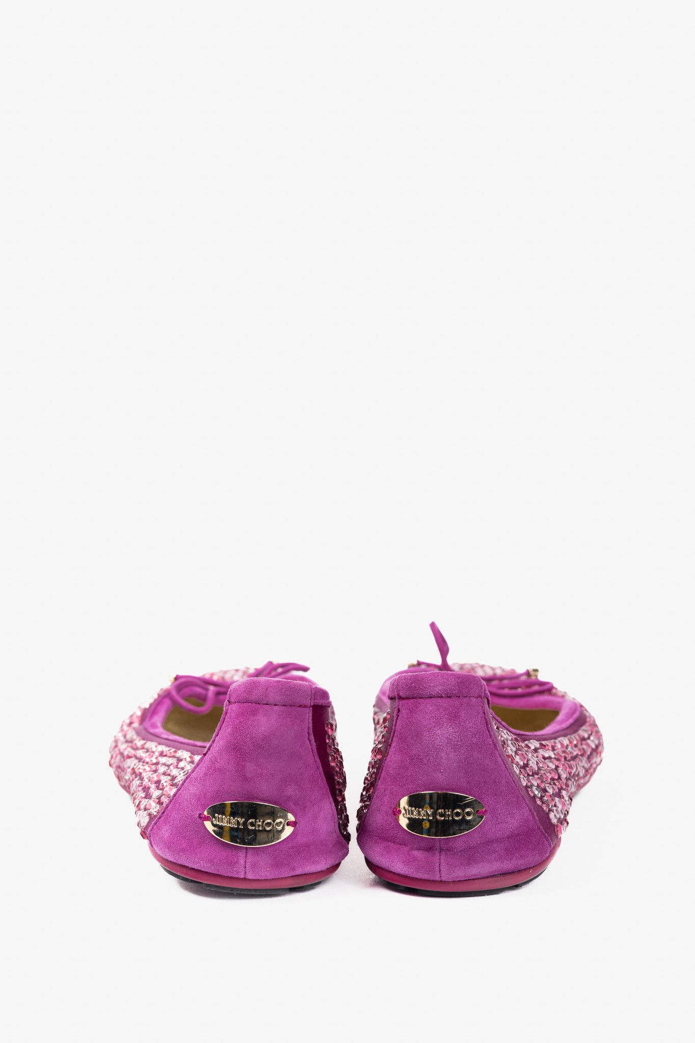 Jimmy Choo Jimmy Choo Weber Crystal-Embellished Satin Bow Ballet Flats Size US 8.5 / IT 38.5 - 4 Thumbnail