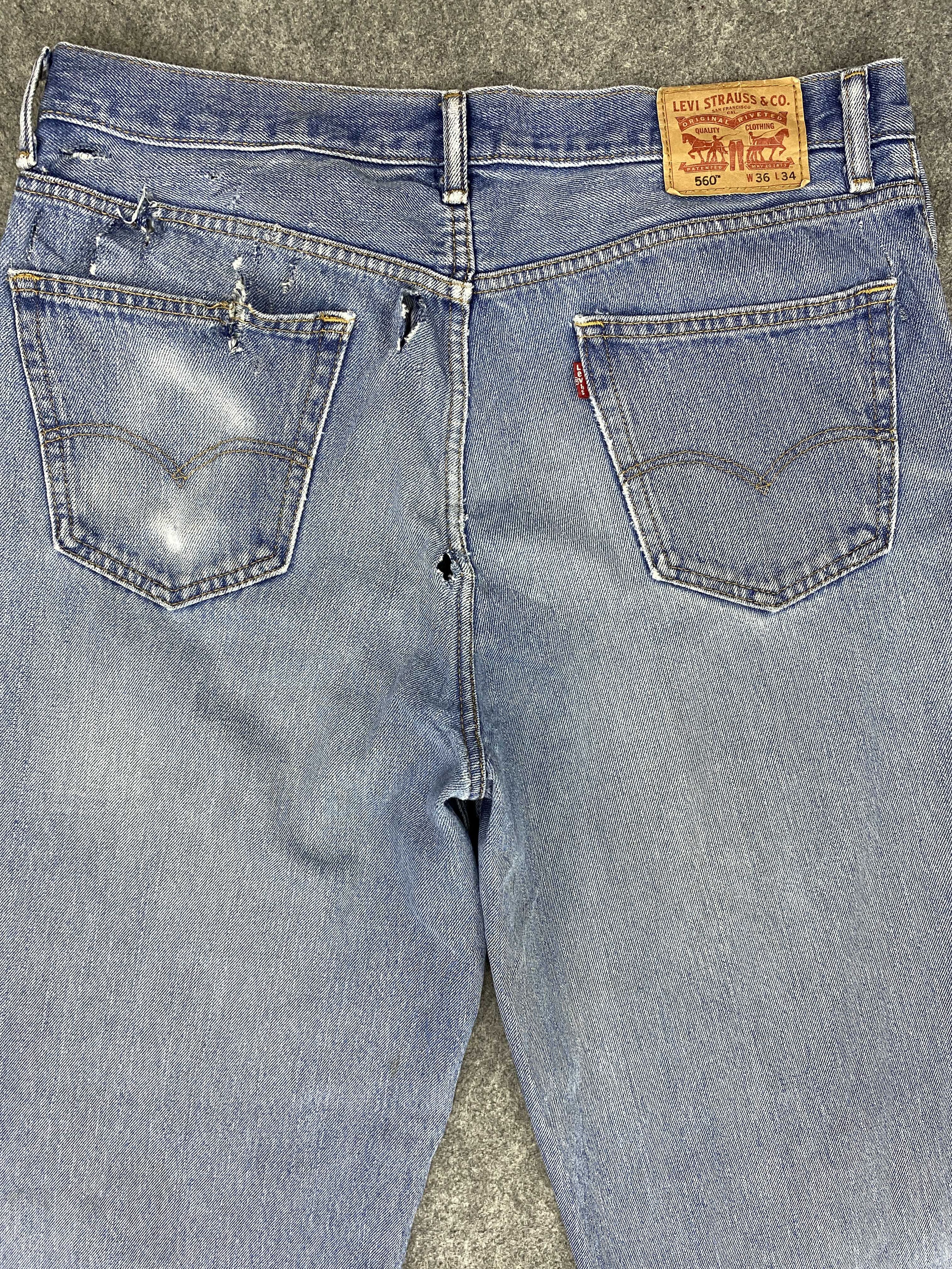 Japanese Brand Blue Distressed Vintage Levi's 560 38x33 Denim -SJ026 Size US 34 / EU 50 - 4 Thumbnail