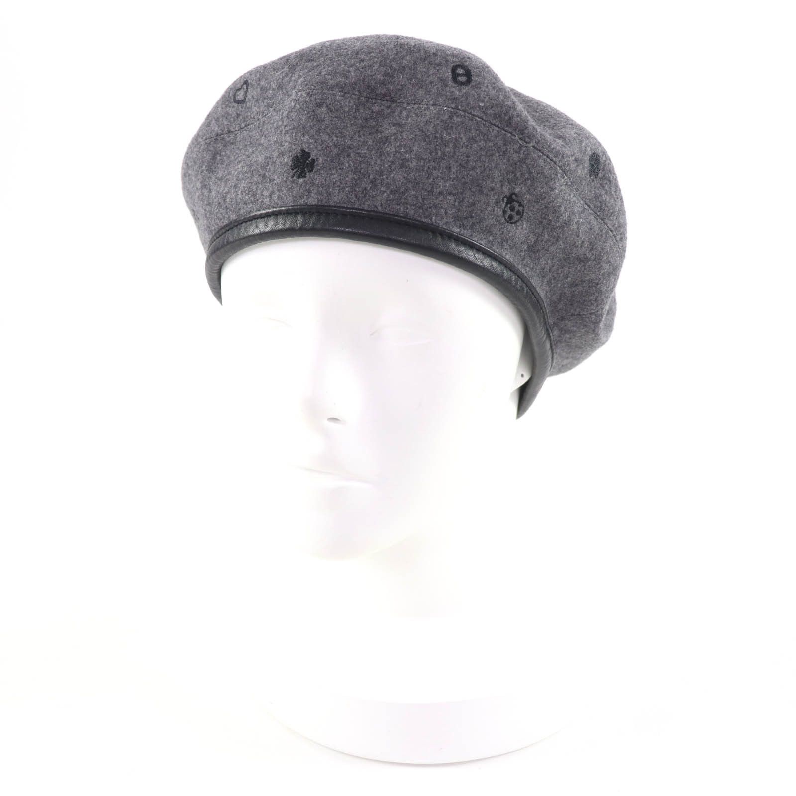 Hermes Hermes Hermes Saint Honor Charm Lambskin Beret Textile Hats DUTY FREE for USA Size ONE SIZE - 1 Thumbnail