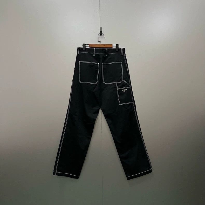 Prada Prada Black line triangle logo trousers 2502-Nextarrow Size US 30 / EU 46 - 1 Thumbnail