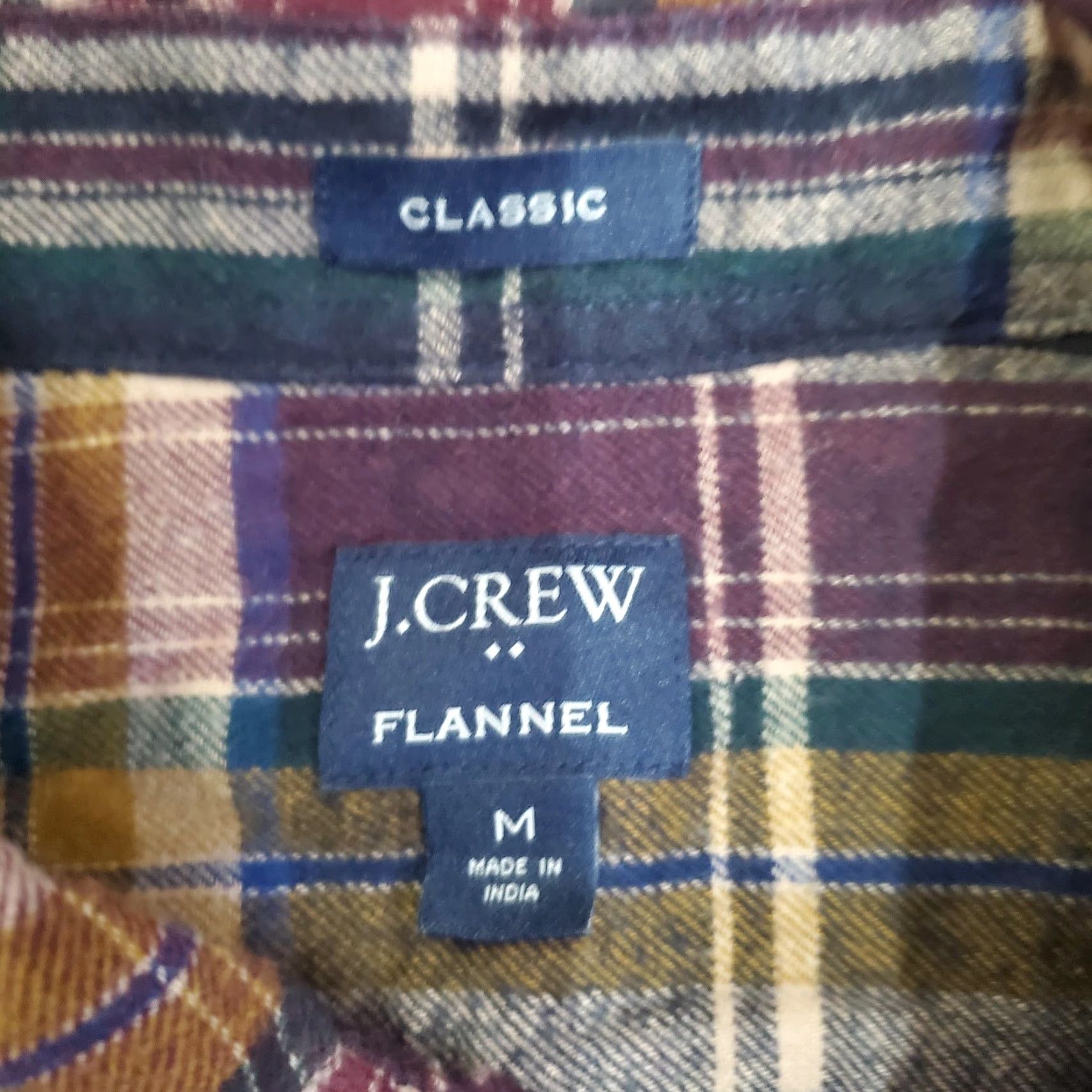 J.Crew J.Crew Flannel Shirt Mens M Navy Burgundy Plaid Button-Down Classic Fit Shirt Size US M / EU 48-50 / 2 - 3 Thumbnail