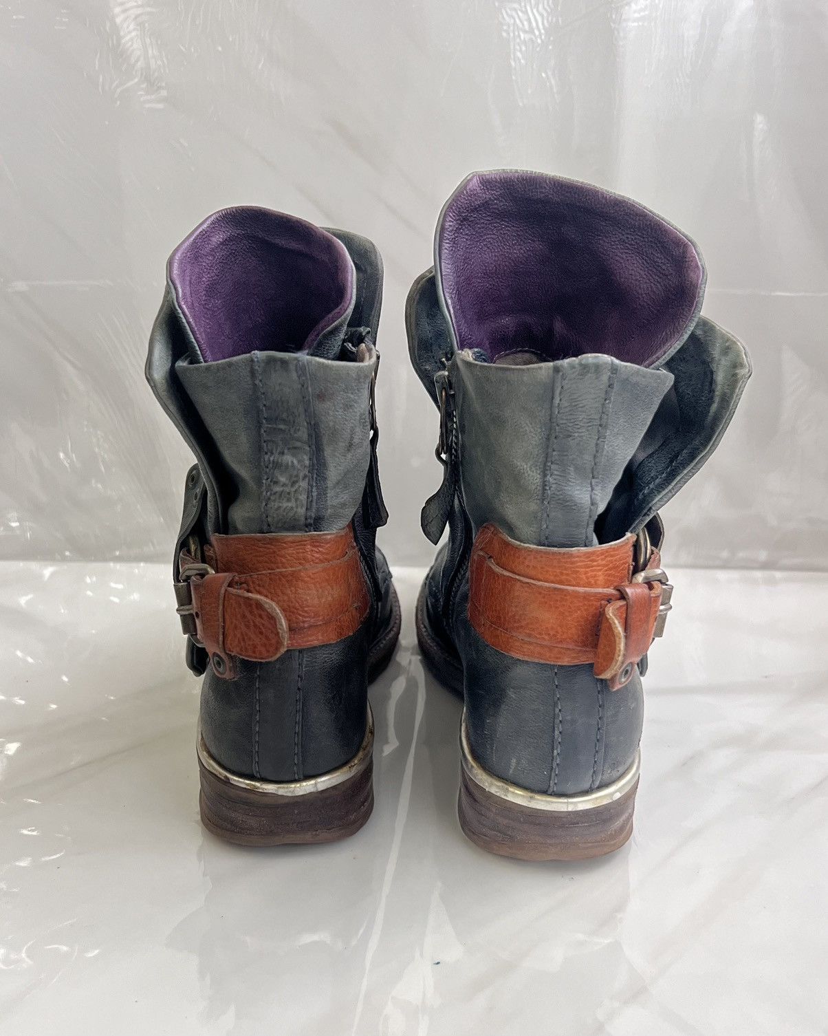 A.S.98 As 98 Airstep Zipper Boho Biker Green distressed boot Size US 8 / IT 38 - 8 Thumbnail