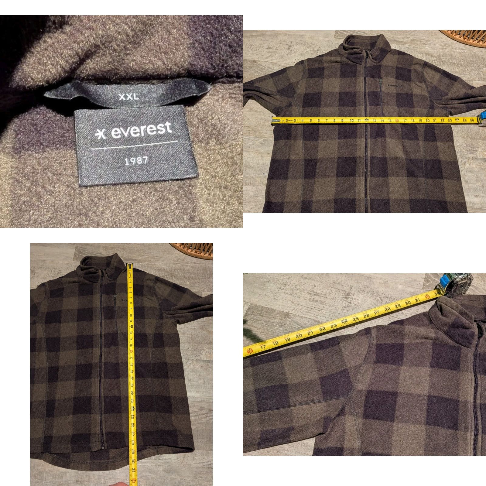 Vintage Everest Men’s Fleece Full Zip Plaid Jacket Dark Green & Black 2XL EUC Size US XXL / EU 58 / 5 - 8 Thumbnail