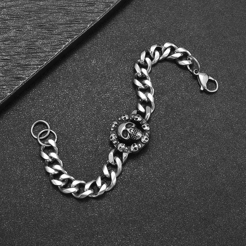 Jewelry Gothic Full Skull Ghost Head Bracelet Size ONE SIZE - 6 Thumbnail