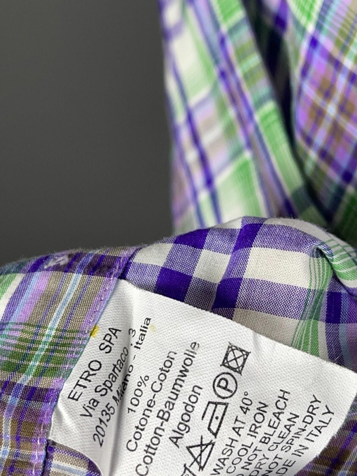 Etro Etro Luxury Multicolor Check Italian Dress Shirt XL Size US XL / EU 56 / 4 - 10 Thumbnail