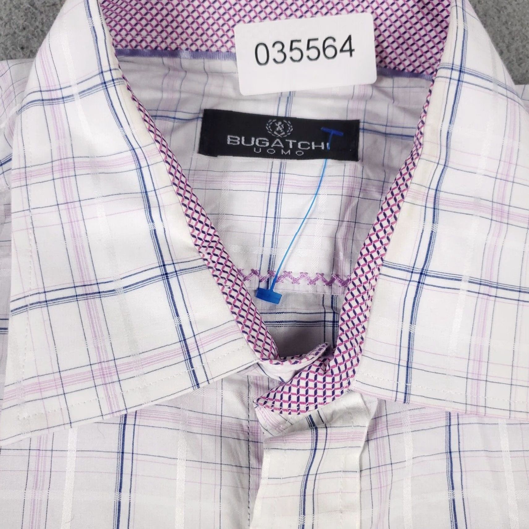 BUGATCHI Bugatchi Uomo Shirt Mens XL Purple Plaid Button-Up Long Sleeve Casual Classic Button-Up Collared Shirt Mens XL Purple Plaid Bugatchi Uomo Size US XL / EU 56 / 4 - 5 Thumbnail