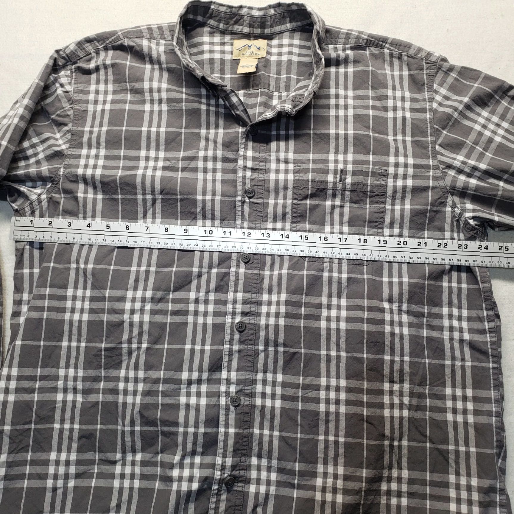 The Mountain Blue Mountain Shirt Button-Up Plaid Long Sleeve Gray XL Men's Size US XL / EU 56 / 4 - 4 Thumbnail