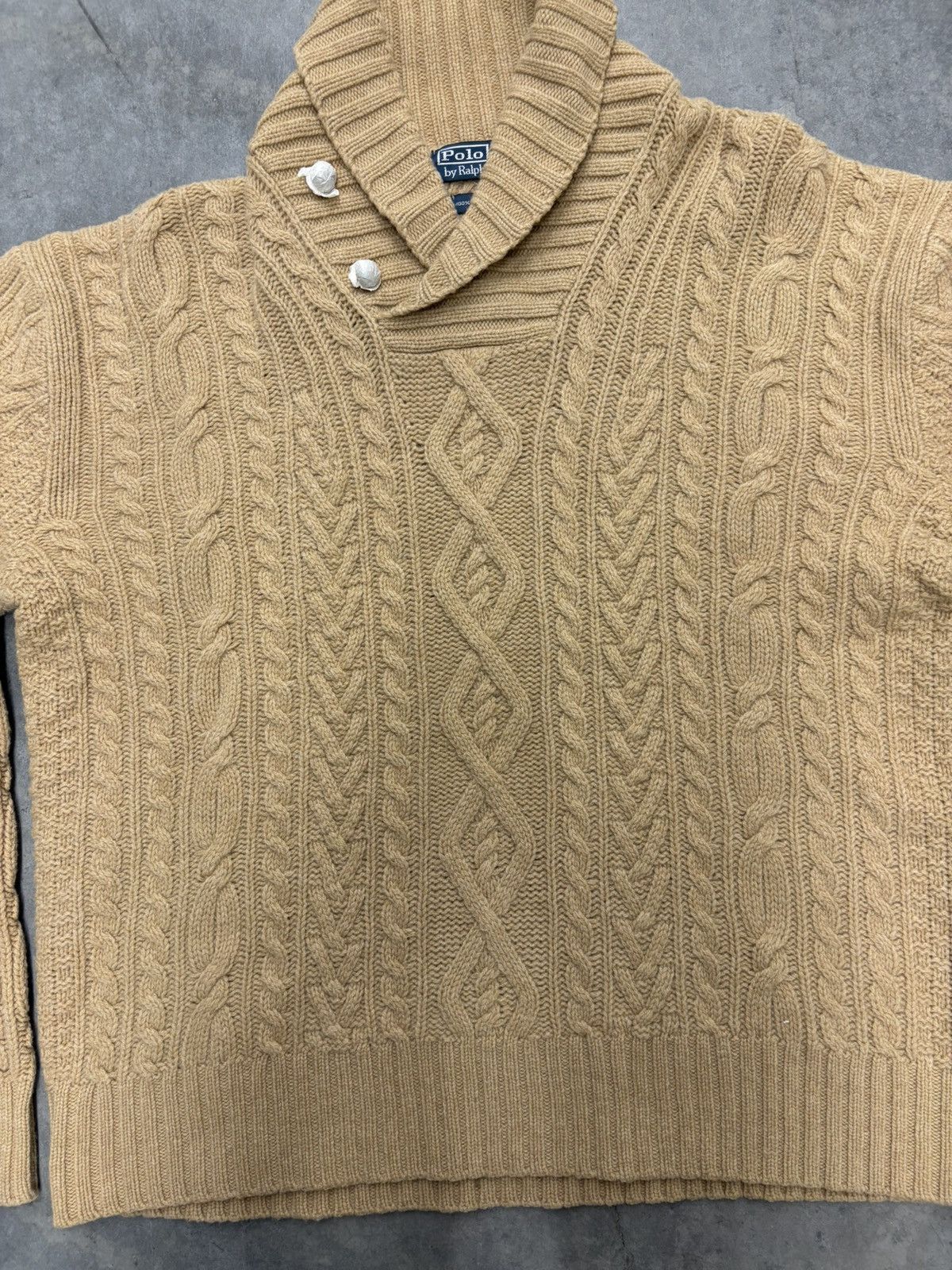 Polo Ralph Lauren Polo Ralph Lauren Cable Knit Sweater Mens XL Lambswool New Size US XL / EU 56 / 4 - 2 Thumbnail