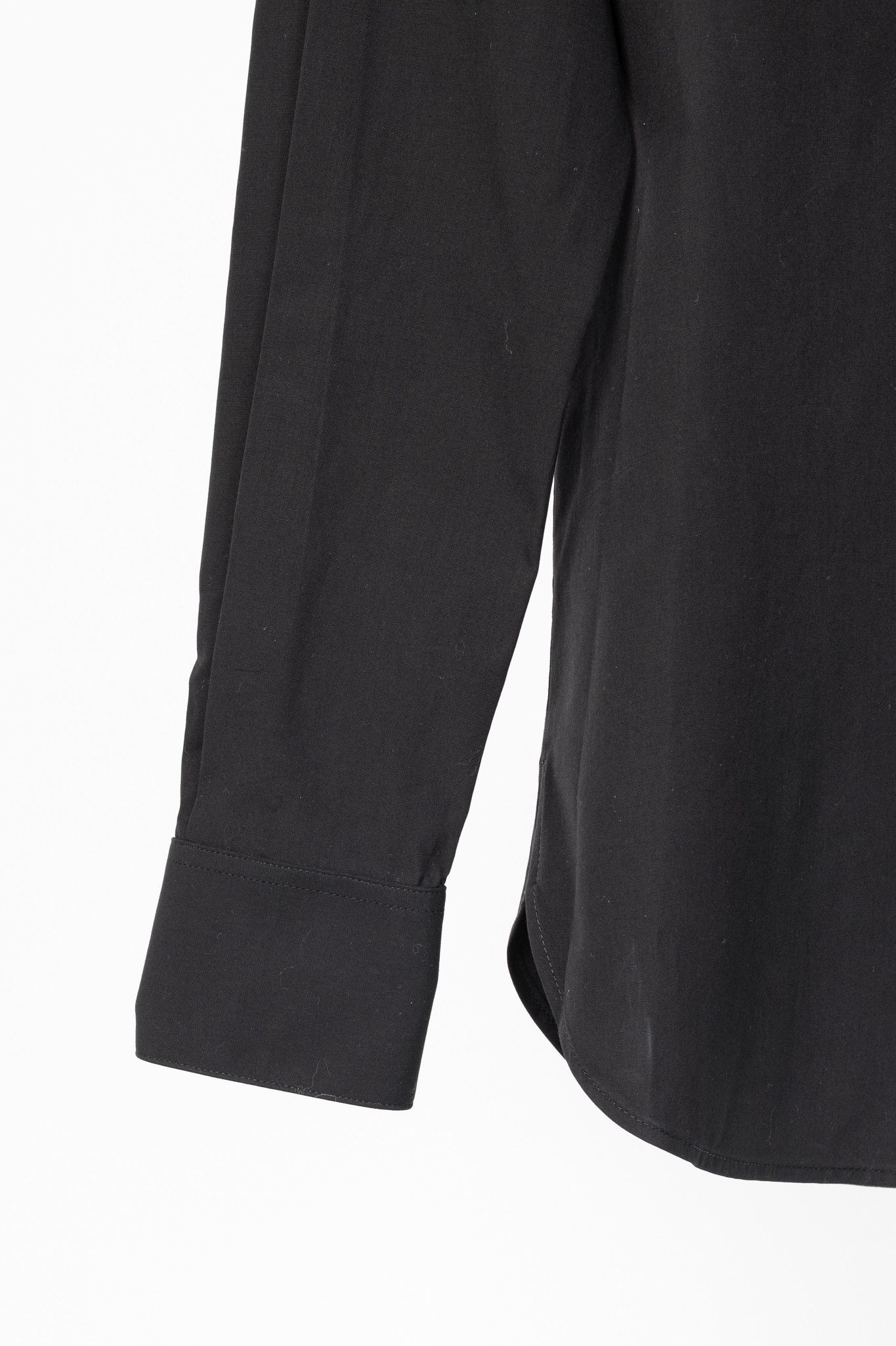 Saint Laurent Paris Saint Laurent Black Cotton-Poplin Buttoned Shirt Size S / US 4 / IT 40 - 6 Thumbnail