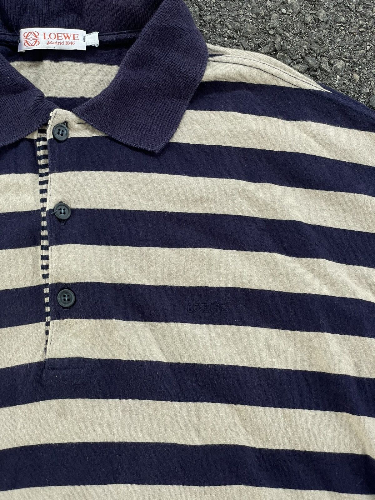 Loewe Vtg Loewe Striped Polo Shirt Size US L / EU 52-54 / 3 - 2 Thumbnail