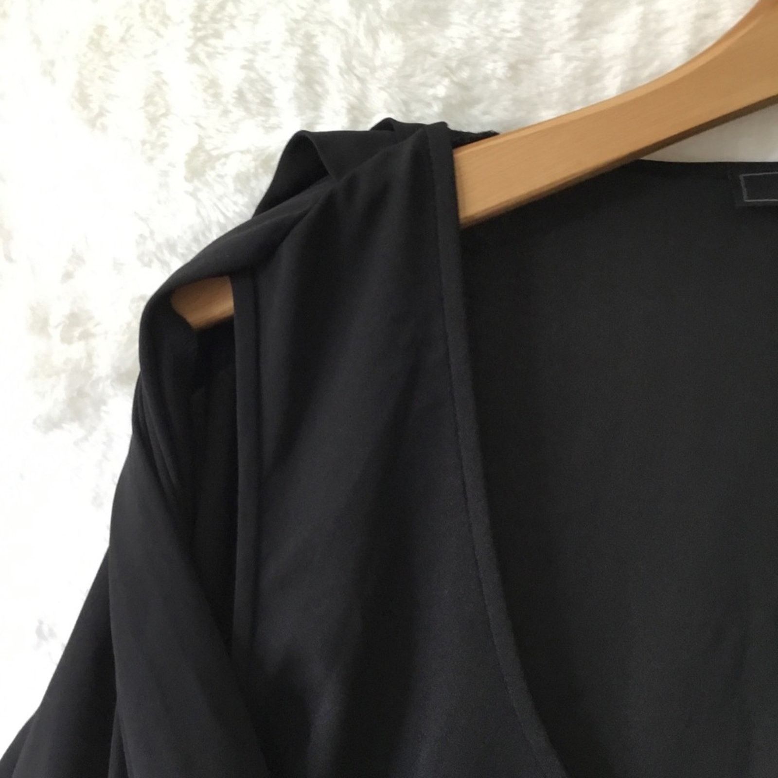 Bcbgmaxazria BCBGMaxAzria Black Drape Front Hi-Low Sheer Top Size XS / US 0-2 / IT 36-38 - 6 Thumbnail