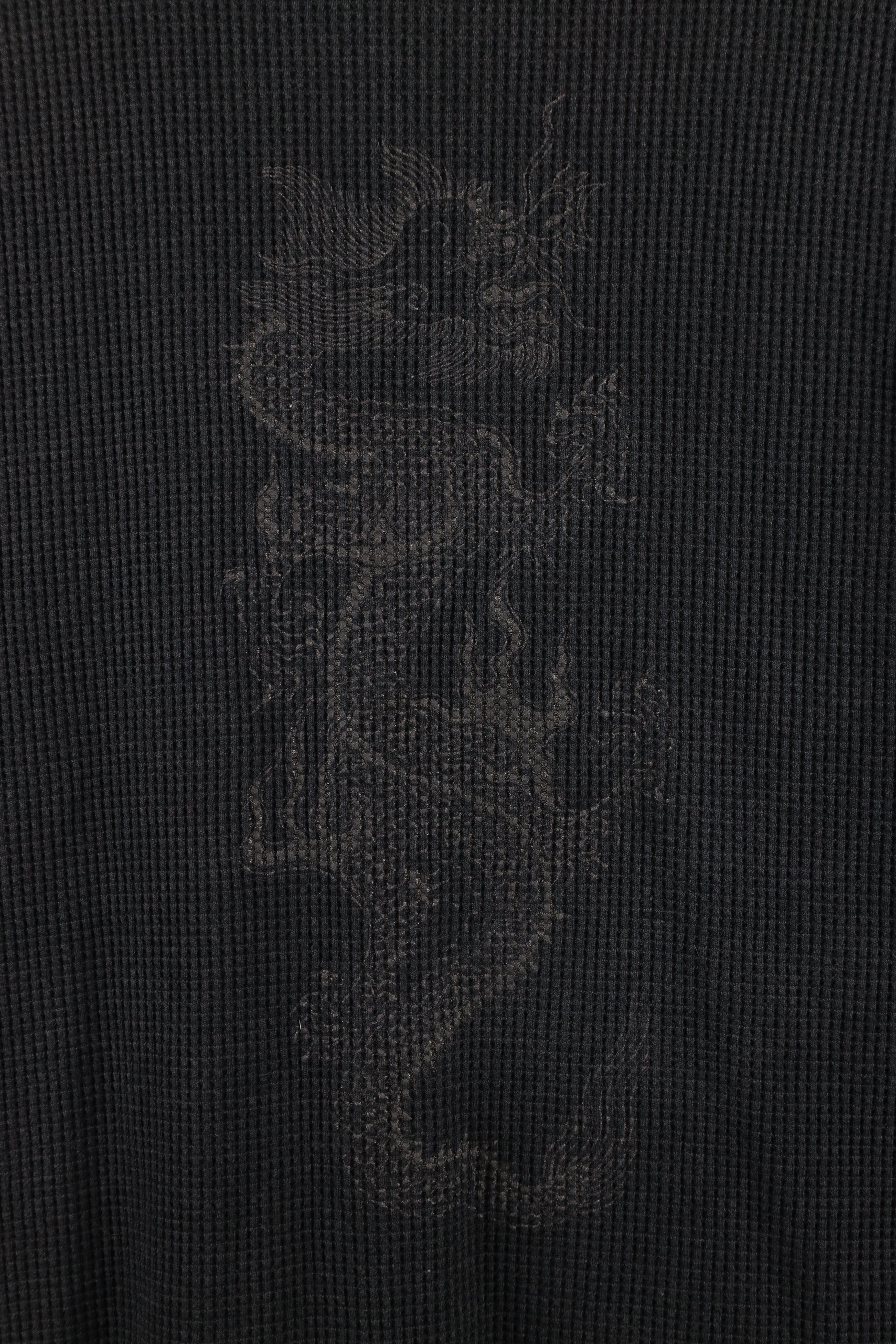 Vintage Vintage 90s Streetwear Dragon Thermal Waffle Knit T-Shirt Size US L / EU 52-54 / 3 - 4 Thumbnail