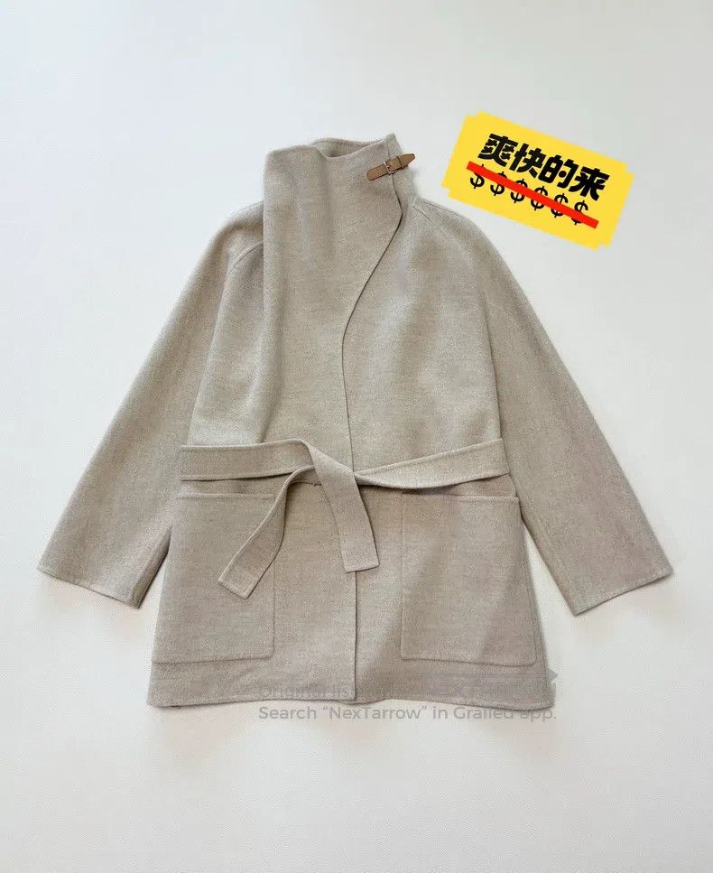 Hermes Cashmere Coat with Double Faced Cashmere and Collar