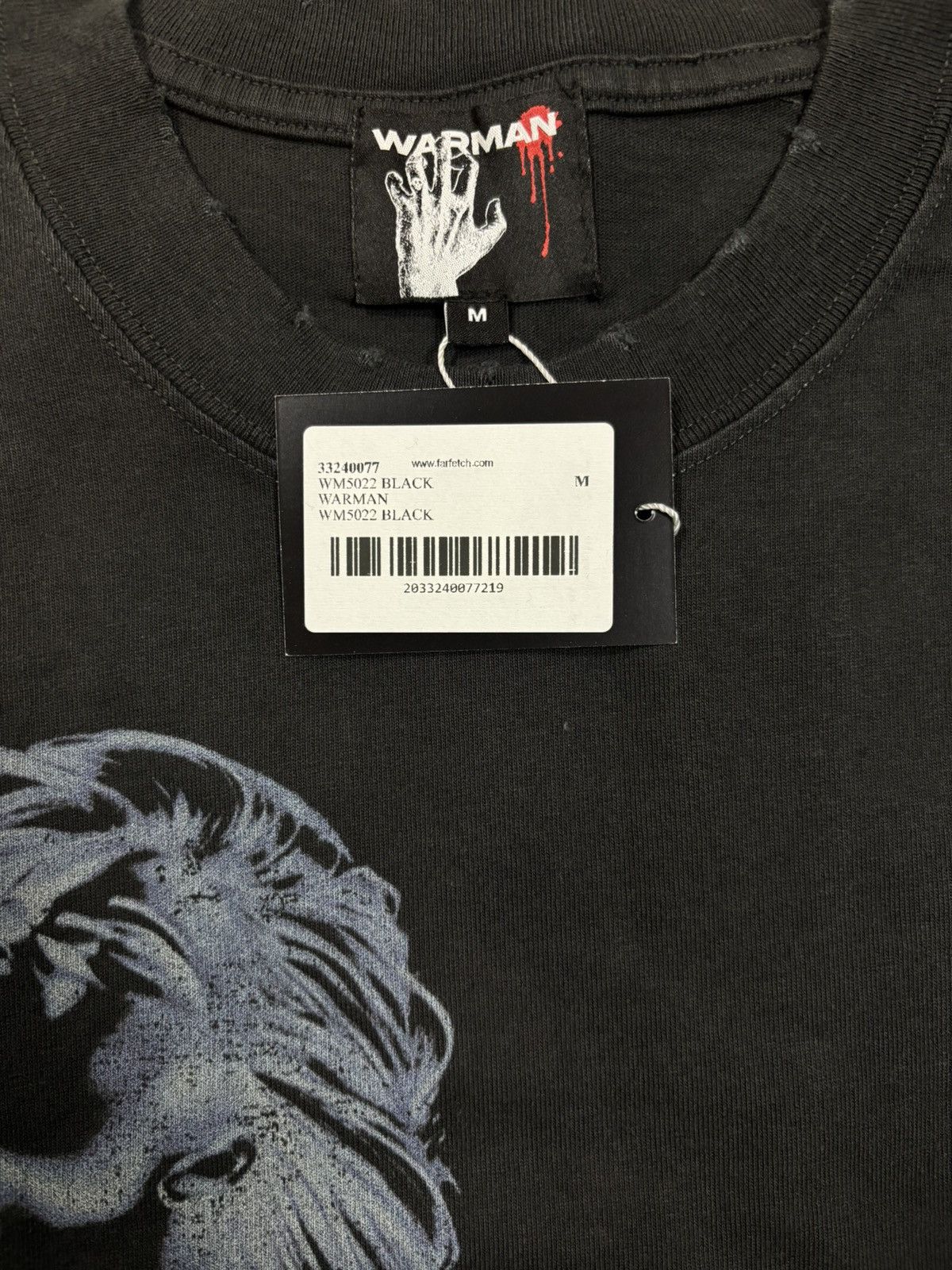 Vintage WARMAN WEEPING ANGEL GRAPHIC TEE, WASHED BLACK Size US M / EU 48-50 / 2 - 8 Thumbnail