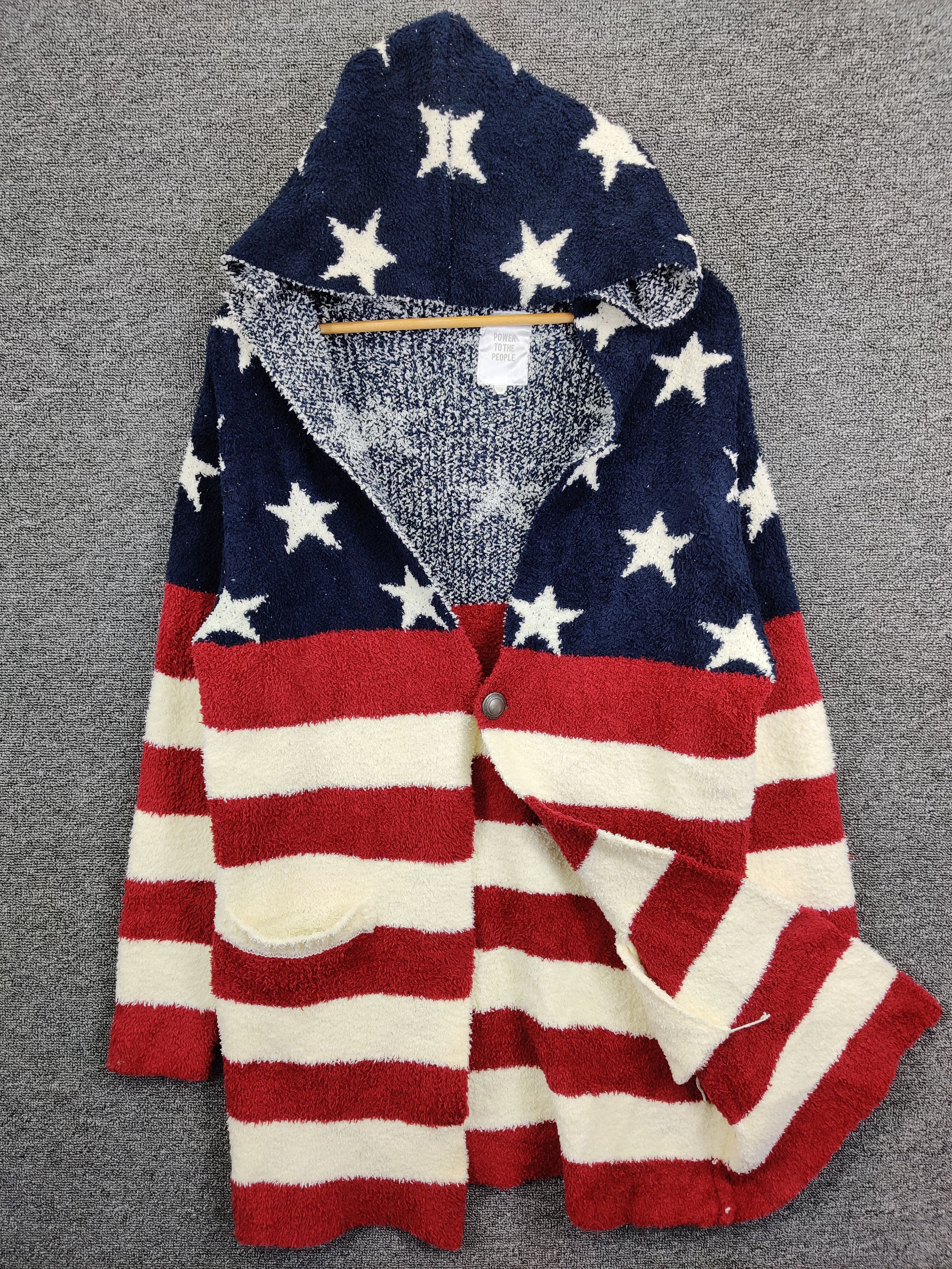 Japanese Brand Power Of The People USA Flag Cardigan Button Ups Size US M / EU 48-50 / 2 - 1 Thumbnail