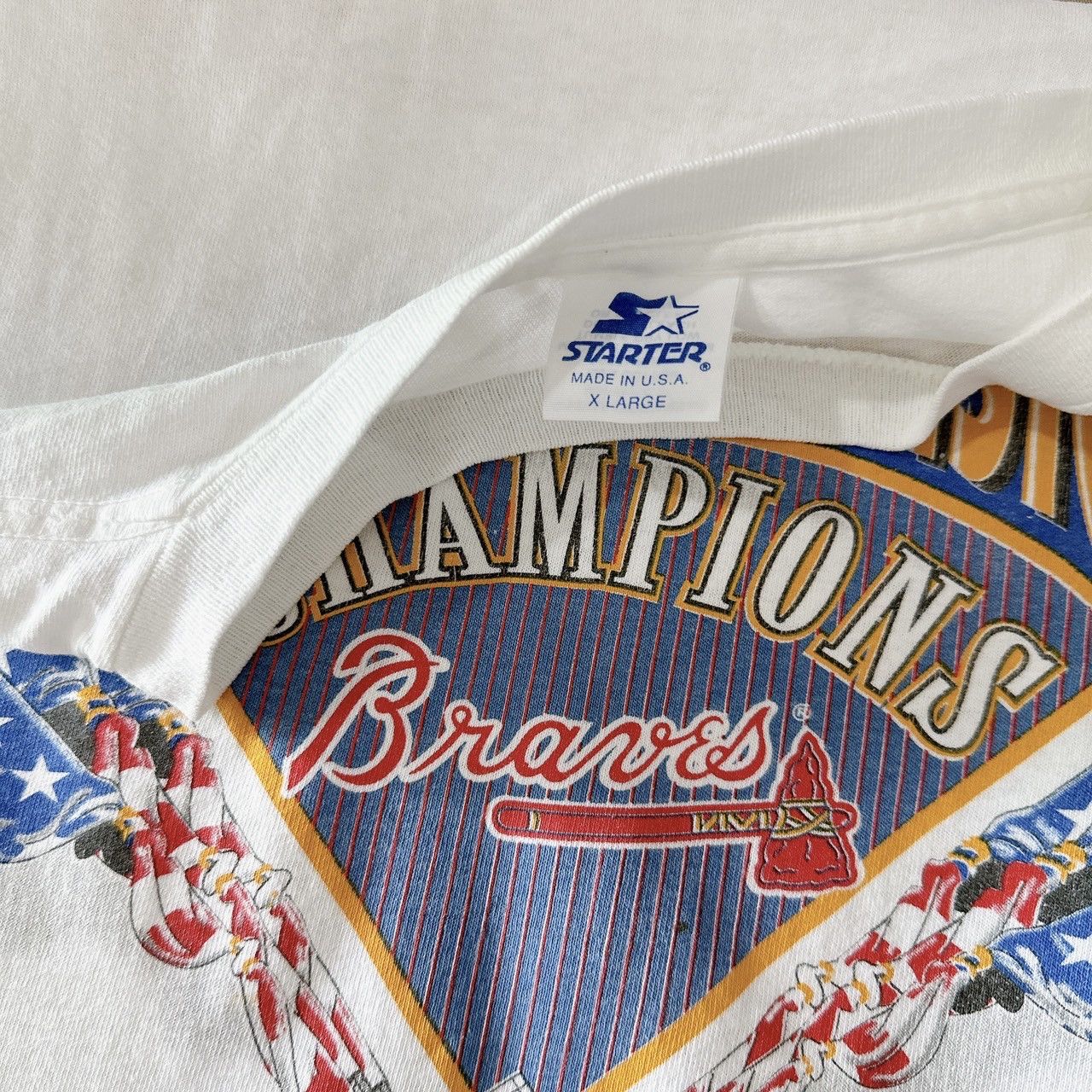 Starter × Vintage 90s Atlanta Braves MLB t-shirt/ XL Size US XL / EU 56 / 4 - 9 Thumbnail