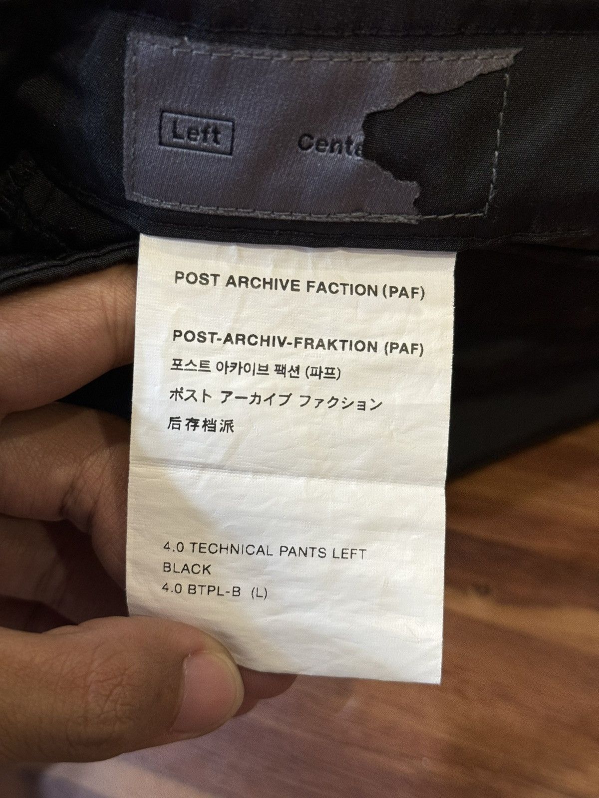 POST ARCHIVE FACTION (PAF) Post Archive Faction | PAF | 4.0+ Technical Left in Black Size US 33 - 10 Thumbnail