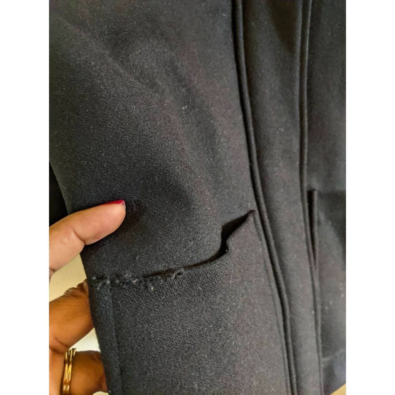 Mackage Mackage Wool Leather Sleeve Coat XS Black Moto Style Jacket Size XS / US 0-2 / IT 36-38 - 11 Thumbnail
