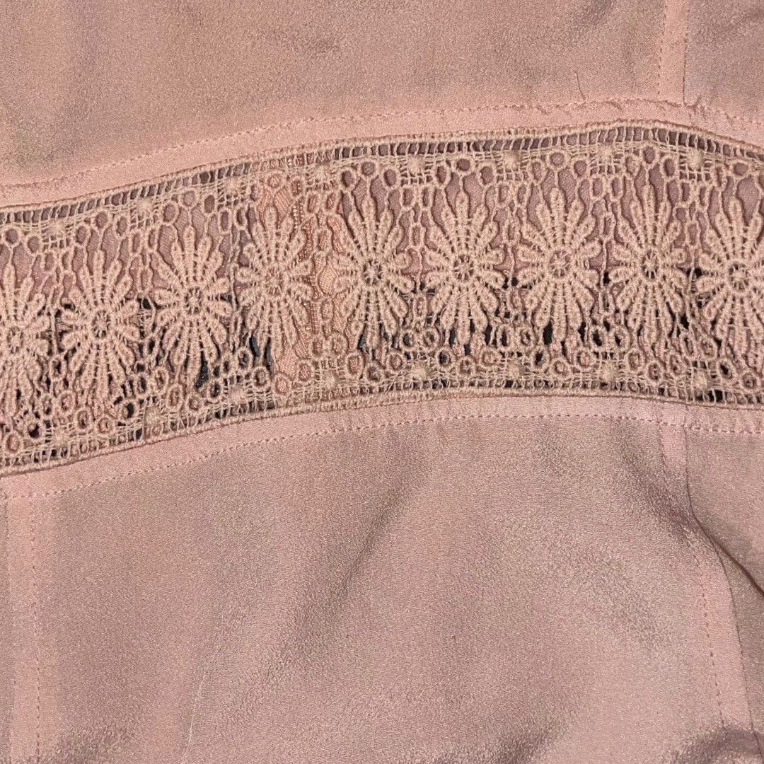 Forever 21 Dusty Pink Sleeveless Dress Floral Embroidered Waist SZ M Size M / US 6-8 / IT 42-44 - 4 Thumbnail