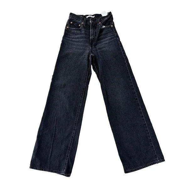 image of Levis Vintage Levi's Ribcage Wide Leg Jeans Big E Women's in Grey (Size 24)