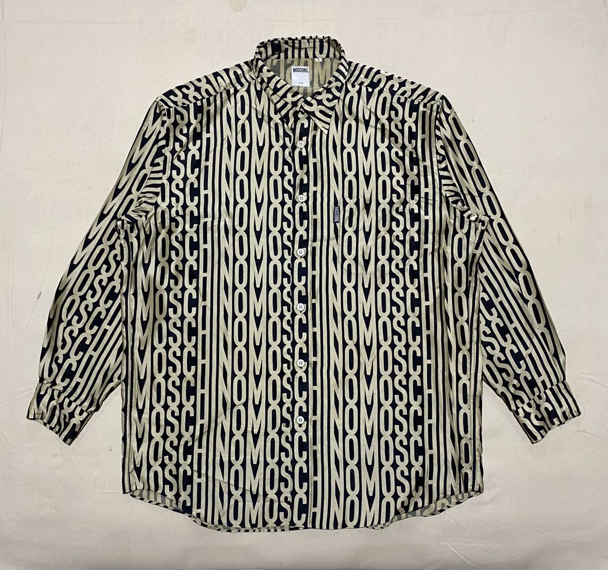 Moschino Vintage Moschino All Over Print Font Silk Button Ups Size US XL / EU 56 / 4 - 1 Thumbnail