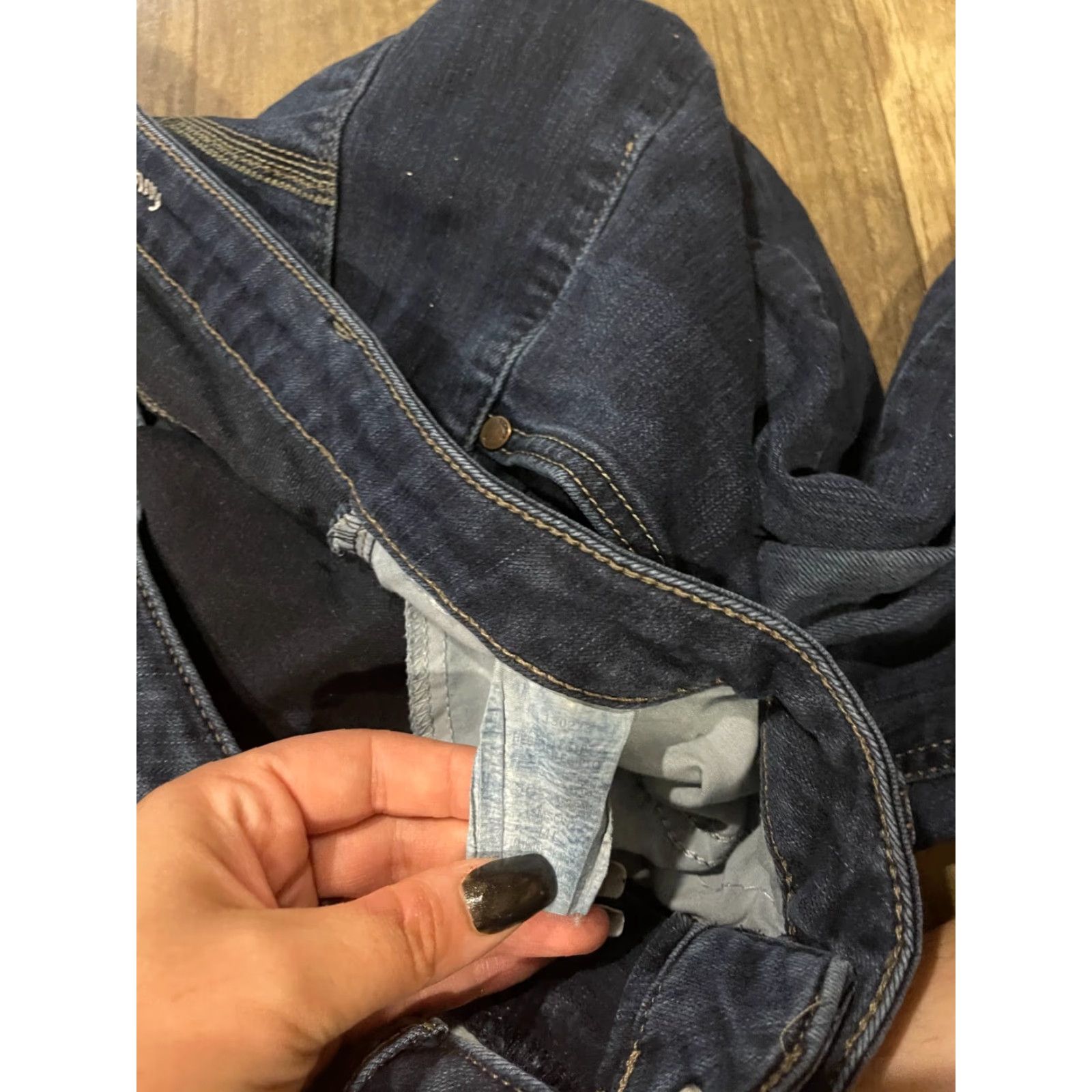 Lee Lee Riders Jeans Womens Size 32 Waist Dark Wash Denim Blue Straight Jeans Women Size 24" / US 00 / IT 34 - 4 Thumbnail