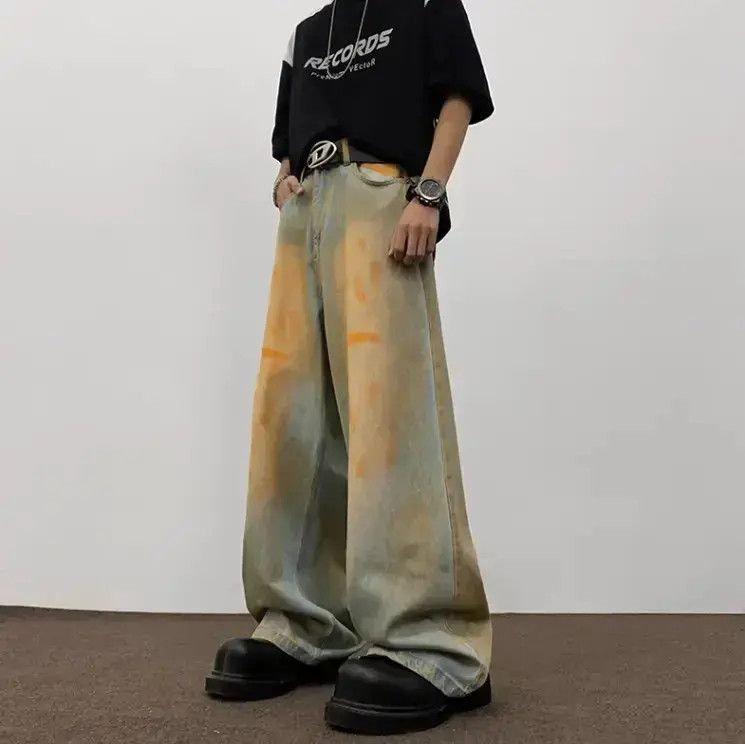Japanese Brand Hip hop straight leg casual washed jeans Size US 32 / EU 48 - 1 Thumbnail