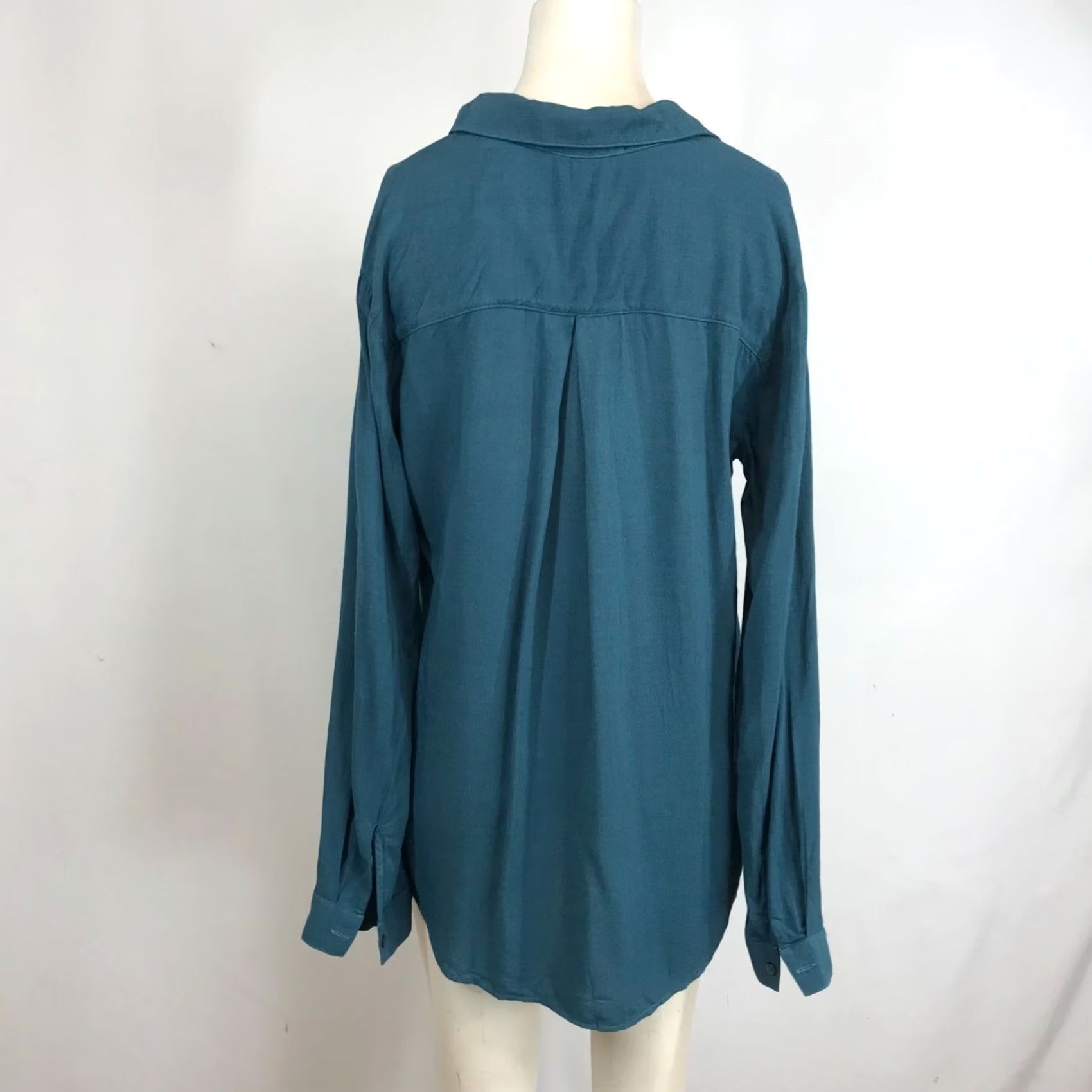 CLOT Cloth & Stone Womens Small Blue Long Sleeve Collared Button Up Shirt Top Size S / US 4 / IT 40 - 4 Thumbnail