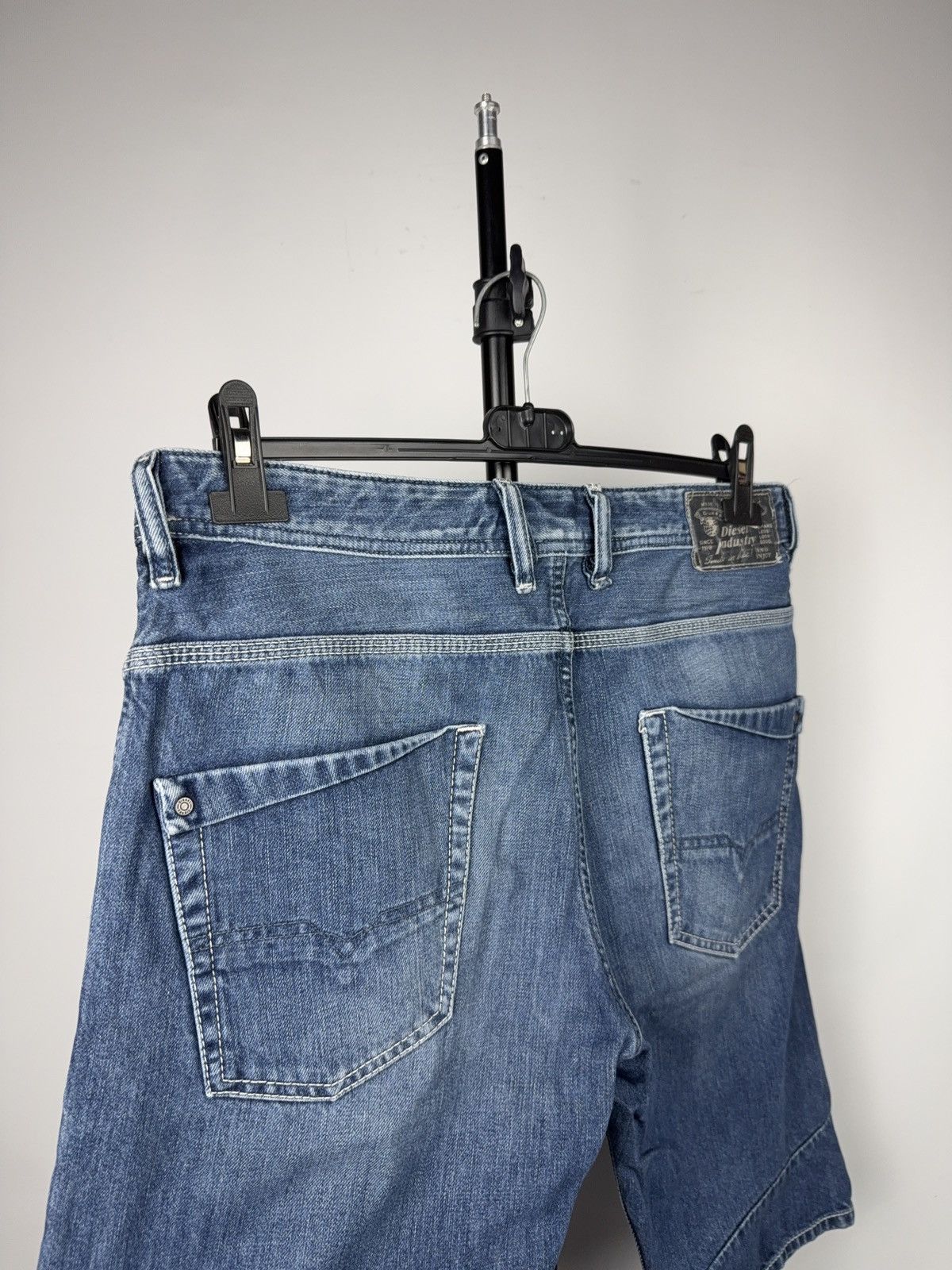 00s Vintage Diesel Industry Y2K Distressed Denim Shorts W32