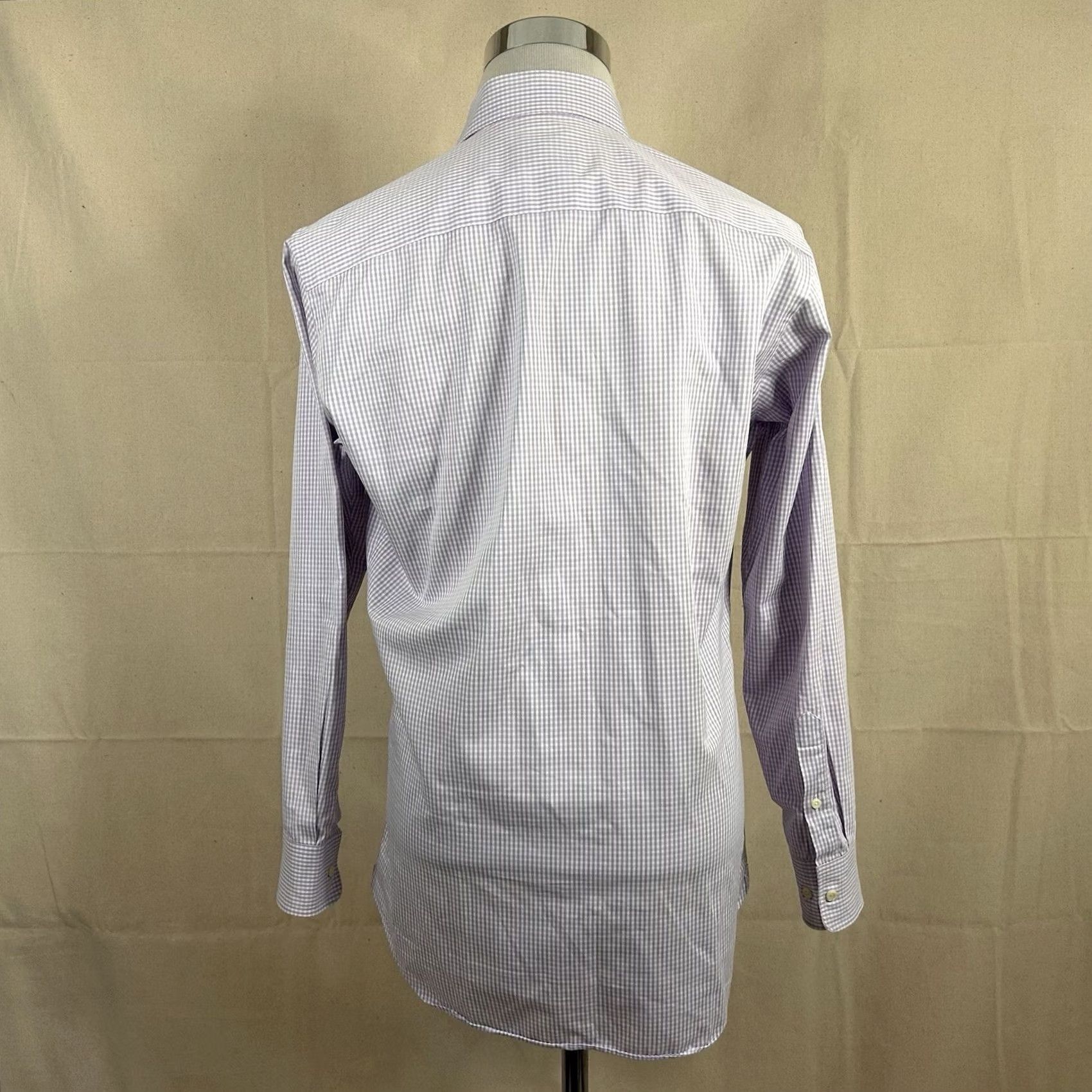 David Donahue David Donahue Dress Shirt 16 32/33 Slim Fit Plaid 100% Cotton Blue White Shirt Mens Regular Fashion Purple Red Pattern Casual Business Size 42R - 5 Thumbnail