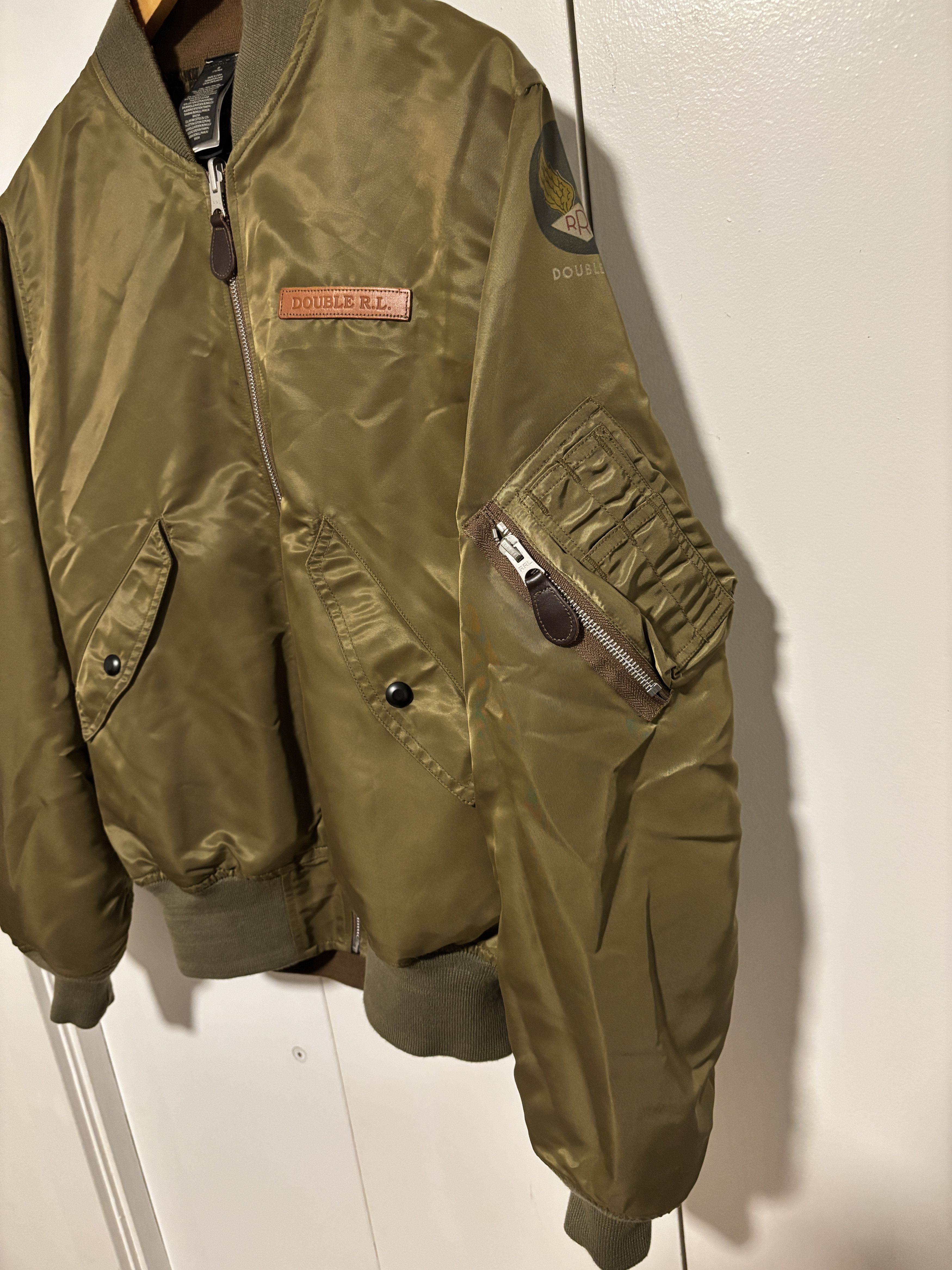 Polo Ralph Lauren $990 Double RL Olive Eagle Reversible Flight Jacket Size US M / EU 48-50 / 2 - 18 Thumbnail