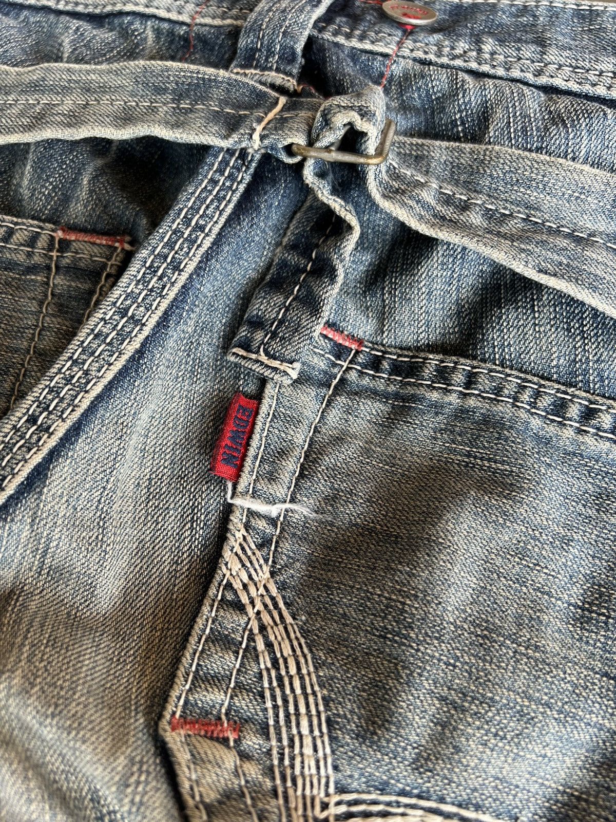 Edwin 💥Flare💥Edwin 503 Blue Trip Backle Back Jean Size US 30 / EU 46 - 21 Thumbnail
