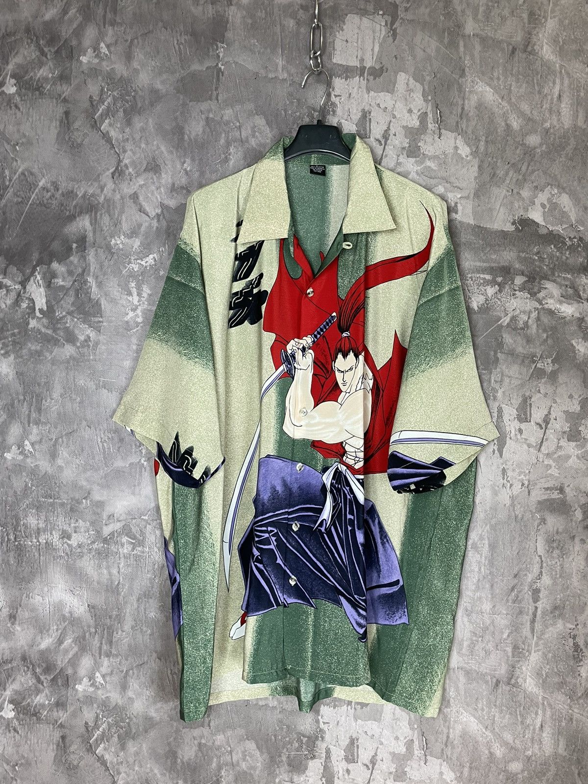Anime × Japanese Brand × Vintage Vintage Samurai Anime Movie Rare Button Up Oversize Shirt Size US L / EU 52-54 / 3 - 1 Thumbnail