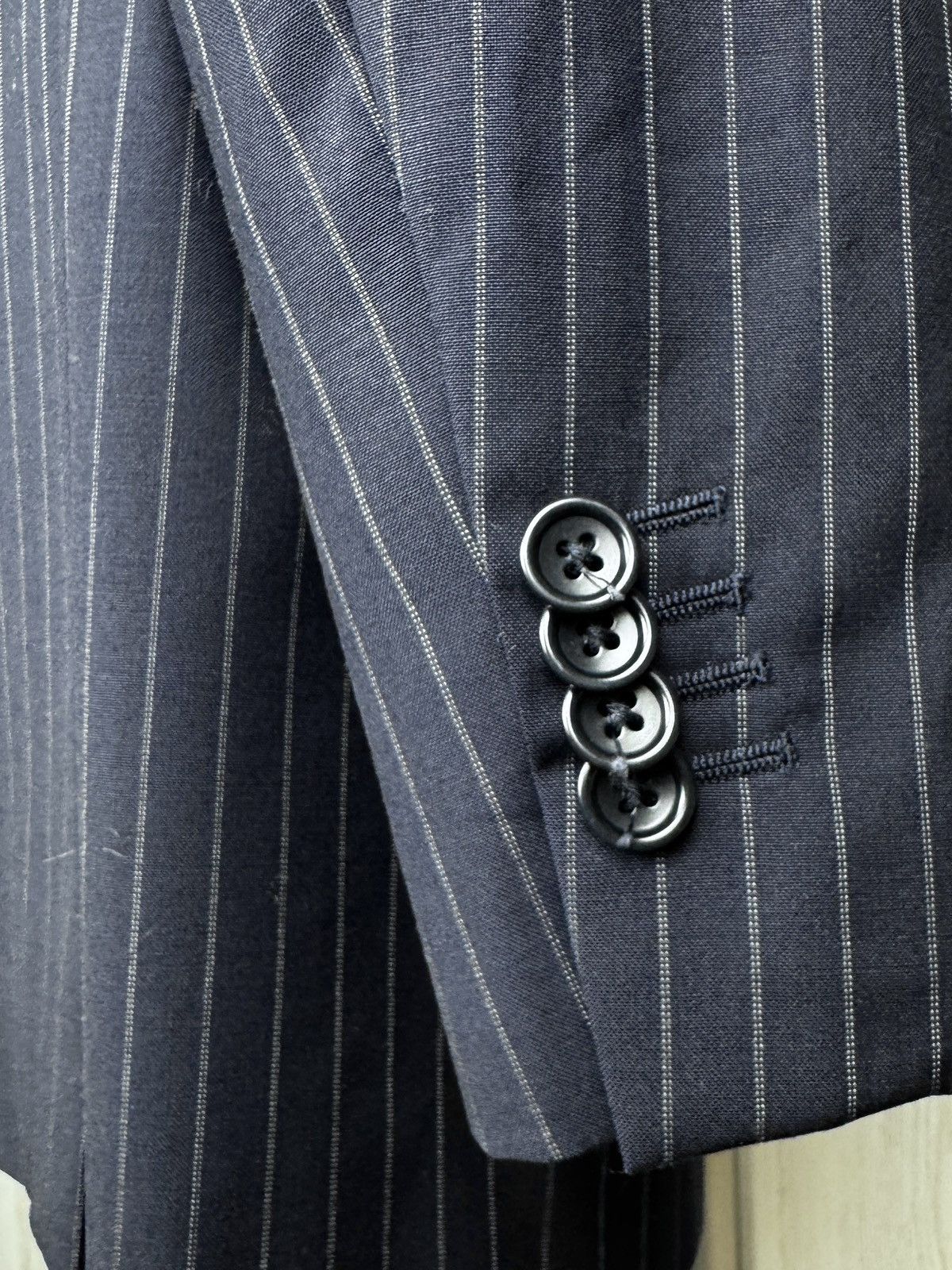 Boggi Boggi Milano blue pinstripe wool 2 button blazer suit jacket Size 42R - 8 Thumbnail