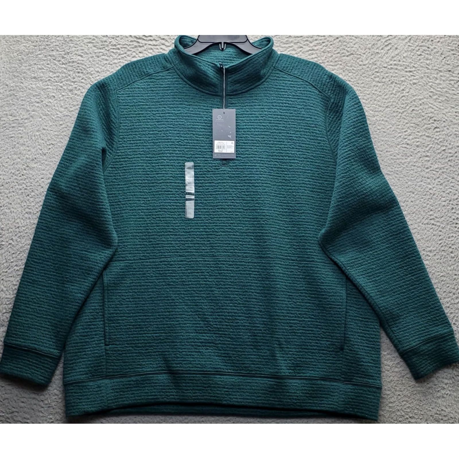 Vintage VRST Sweatshirt Men 2XL Green Kangaroo Pocket Raglan Sleeve Mock Neck 1/4 Zip Size US XXL / EU 58 / 5 - 2 Thumbnail