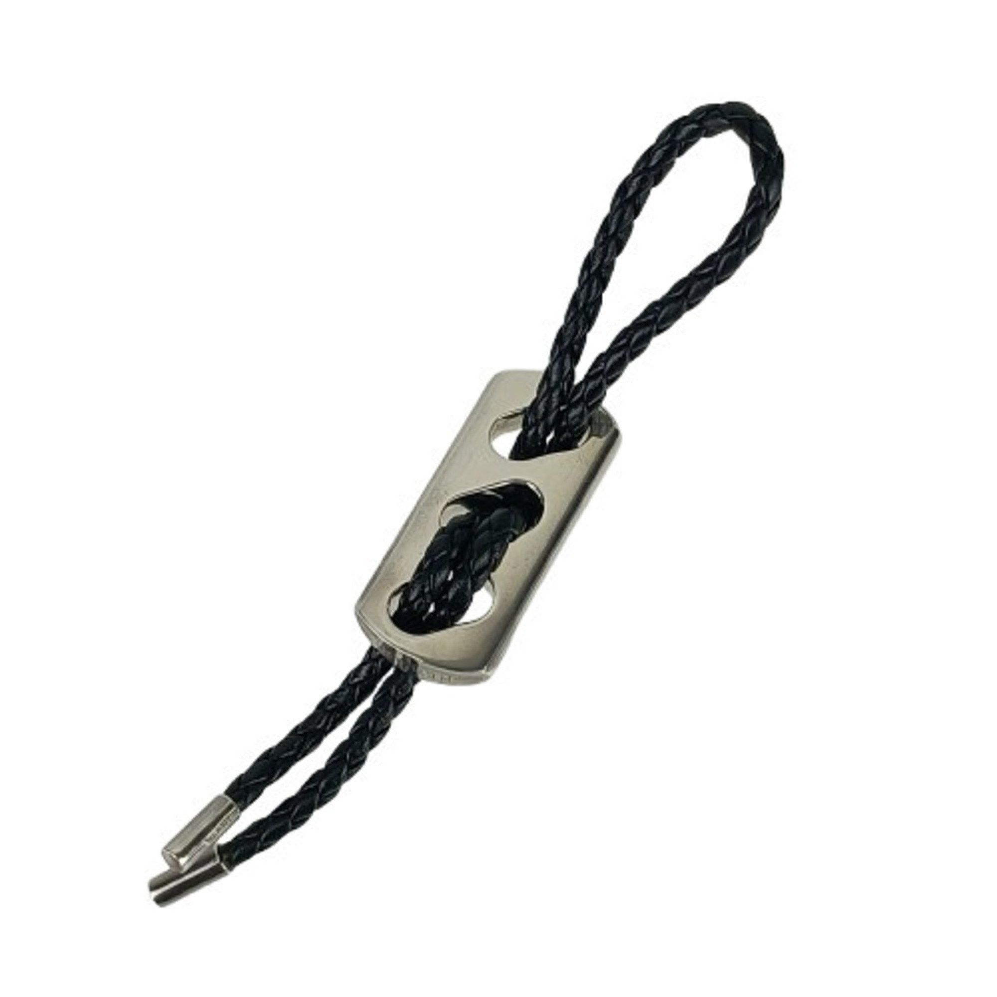 Hermes HERMES Keychain Charm - Black Silver Leather Ag925 for Men and Women Size ONE SIZE - 1 Thumbnail