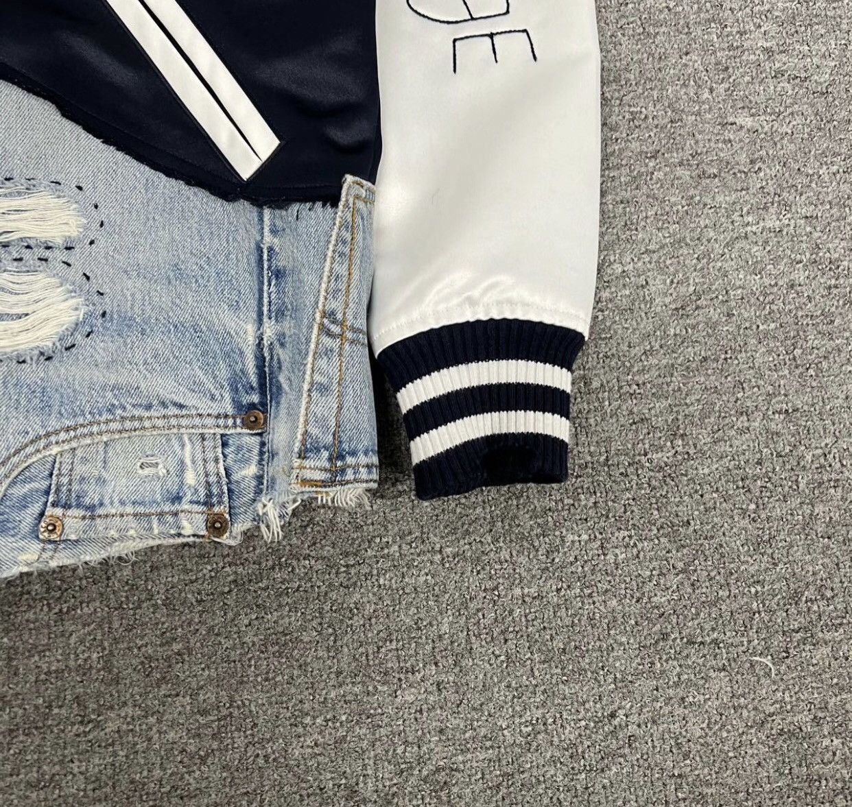 Greg Lauren Greg Lauren Paneled Denim Baseball Jacket 2412-Nextarrow Size US S / EU 44-46 / 1 - 4 Thumbnail