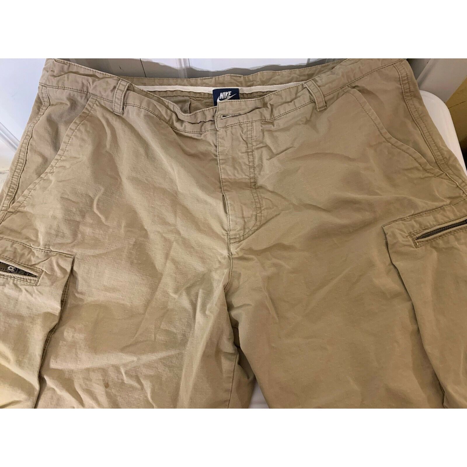 Nike Nike Men’s Sz 36 Cotton Solid Beige Cargo Khaki Tan Shorts Size US 36 / EU 52 - 5 Thumbnail